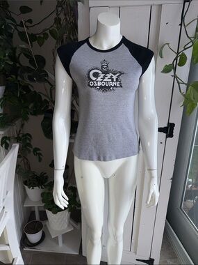 American Apparel Gray and Black ClassicGirl Ozzy Osborne graphic Tee Lg